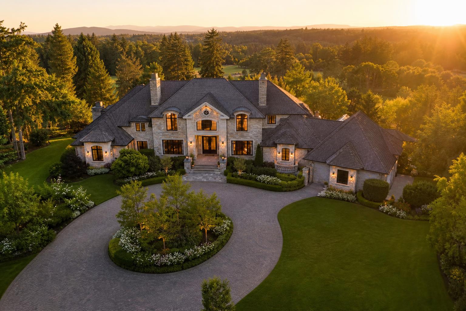 Grand home and landscaped property captured for real estate media